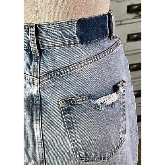 Anthropologie Pilcro Destroyed Denim Mini Skirt Size 0 - Picture 2 of 13